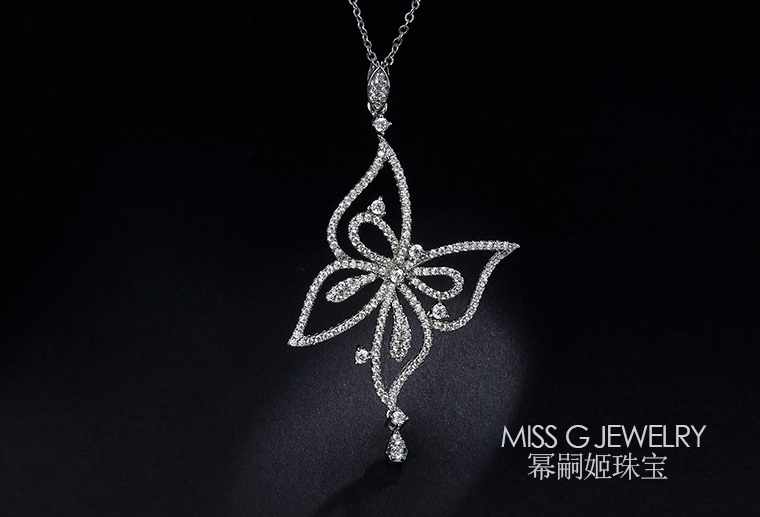 S925銀蝴蝶鋯石吊墜