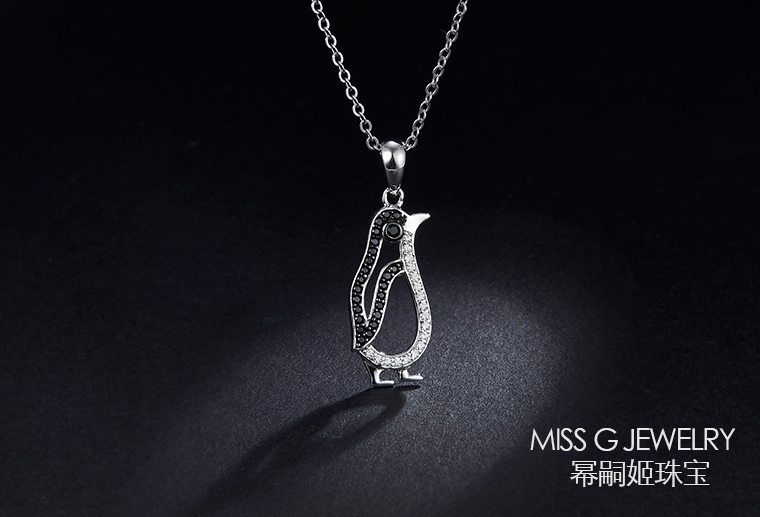 S925銀 獨(dú)特個(gè)性企鵝吊墜
