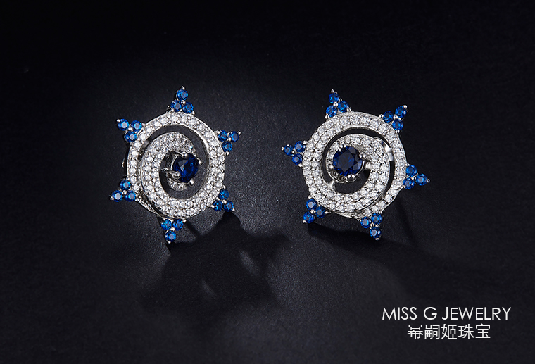 S925銀鑲鋯石耳環(huán)
