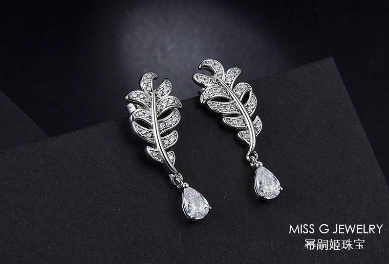 S925銀鑲鋯石耳環(huán)