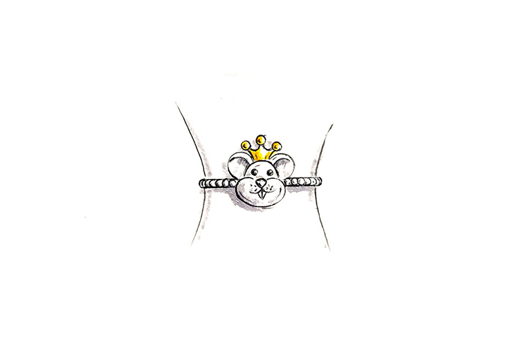 MISSG珠寶原創(chuàng)設(shè)計手繪作品可愛小老鼠925銀飾品手鐲加工定制首飾廠